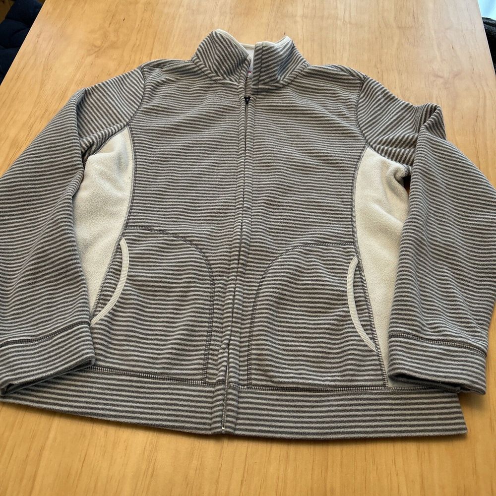 Old Navy Navy Grey Fleece Full Zip Jacket Women's‎ Size Large